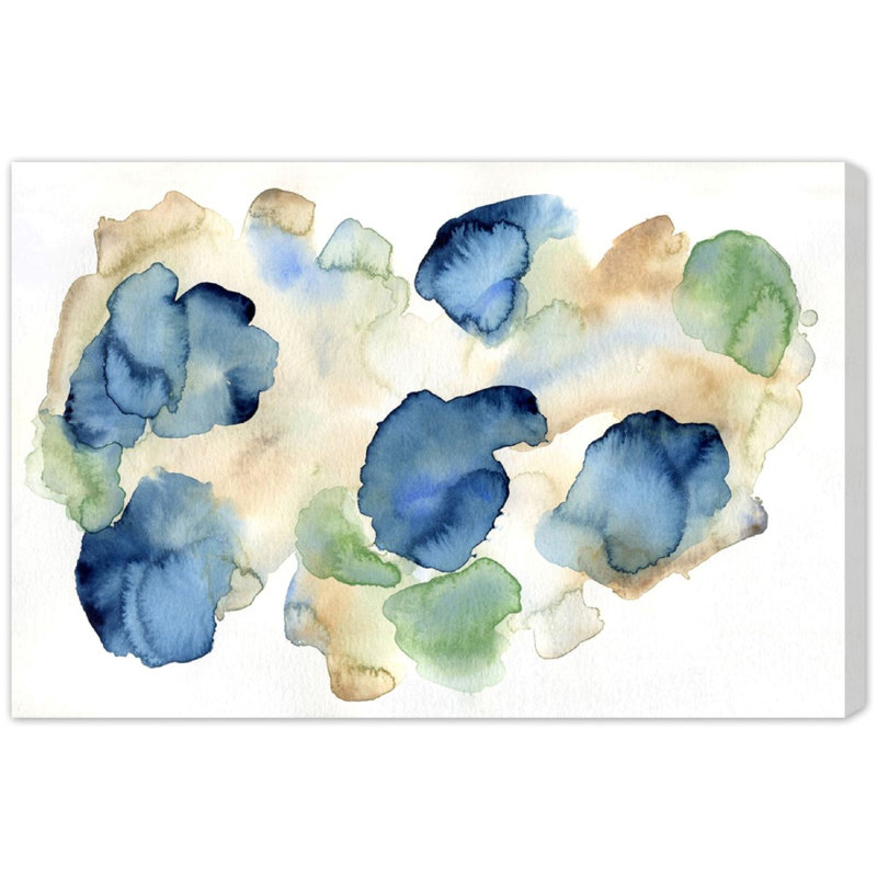 « bottes of hortensias abstract art », impression sur toile tendue, H 20 po x l 30 po x P 1,5 po