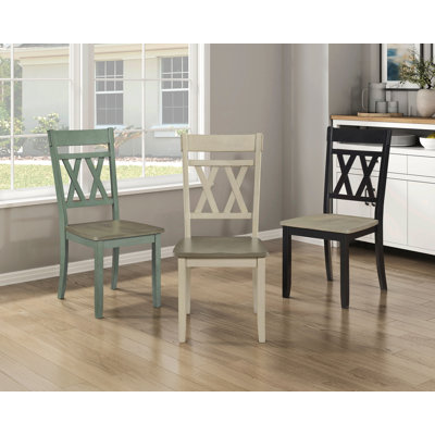Ensemble de 2 chaises modernes au design moderne avec cadre en bois au fini noir antique