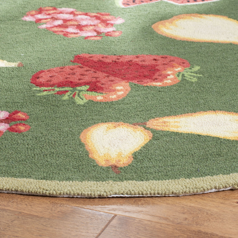 Demitro Hand Hooked Wool Rug, Round 4'
