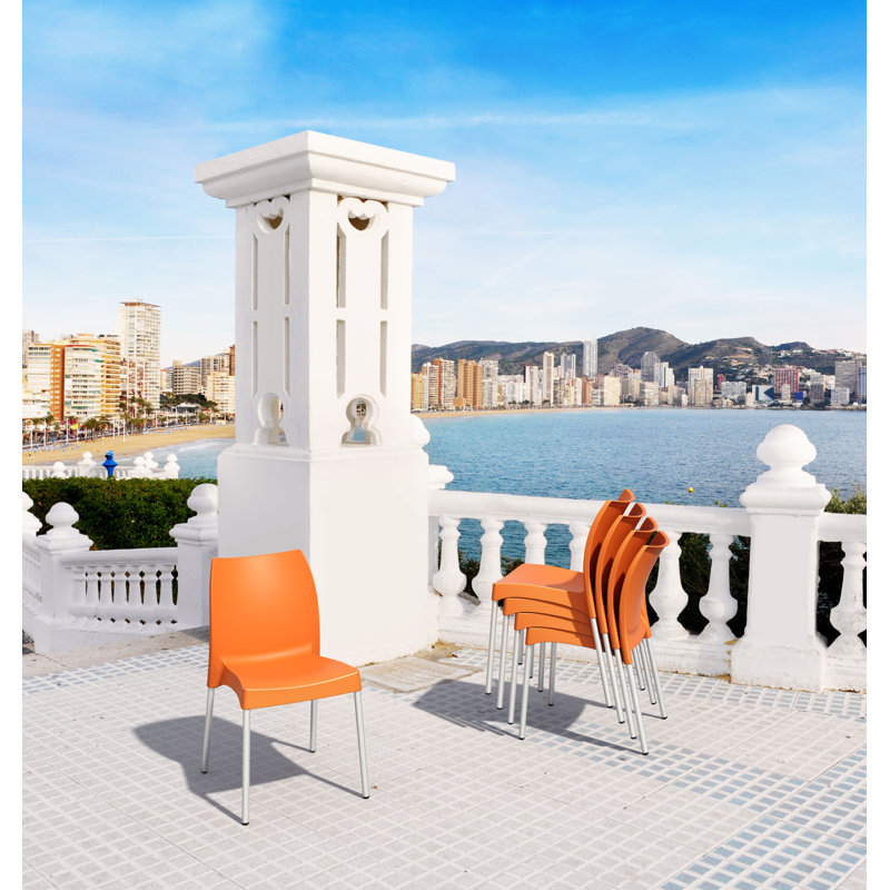 Chaise d'appoint empilable Goguen, Orange