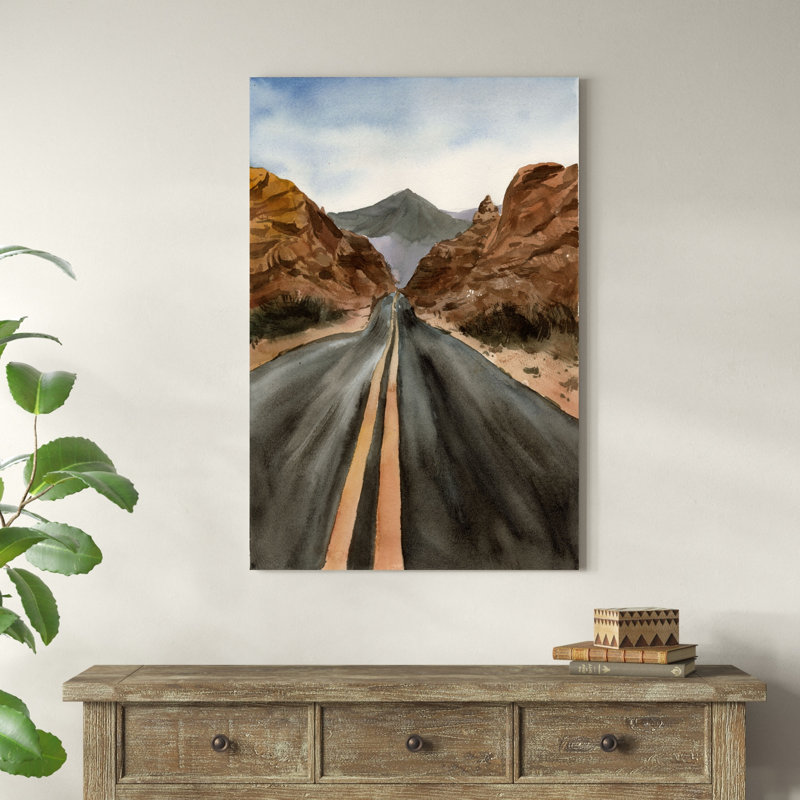 Aquarelle route de l'Ouest, H 48 po x l 32 po
