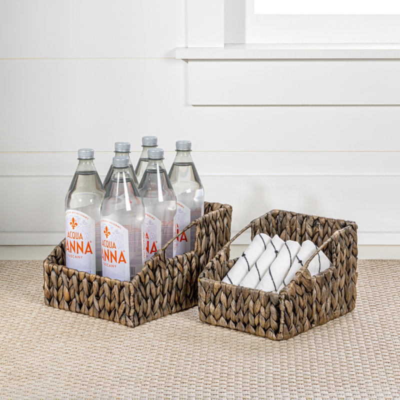 Happimess Wicker Decorative Basket, Gray Brown
