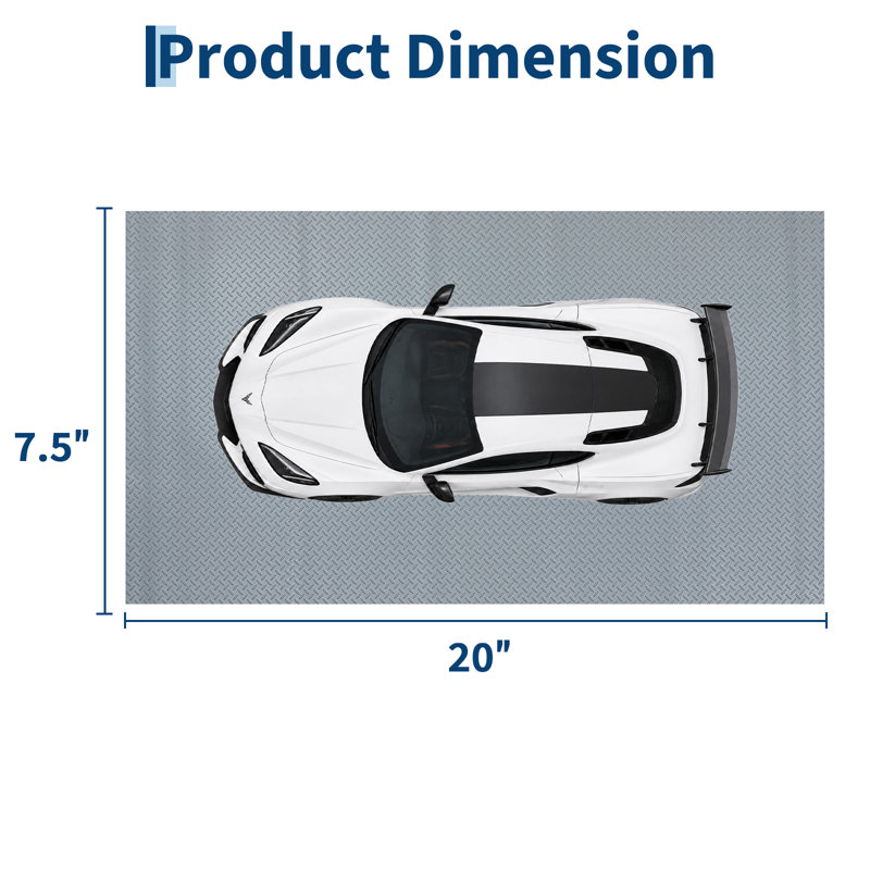Rouleau de tapis de garage 7,5 pi x 20 pi en PVC à plaque de diamant épaissie, antidérapant et imperméable pour garage, gymnase, buanderie, atelier et entrepôt