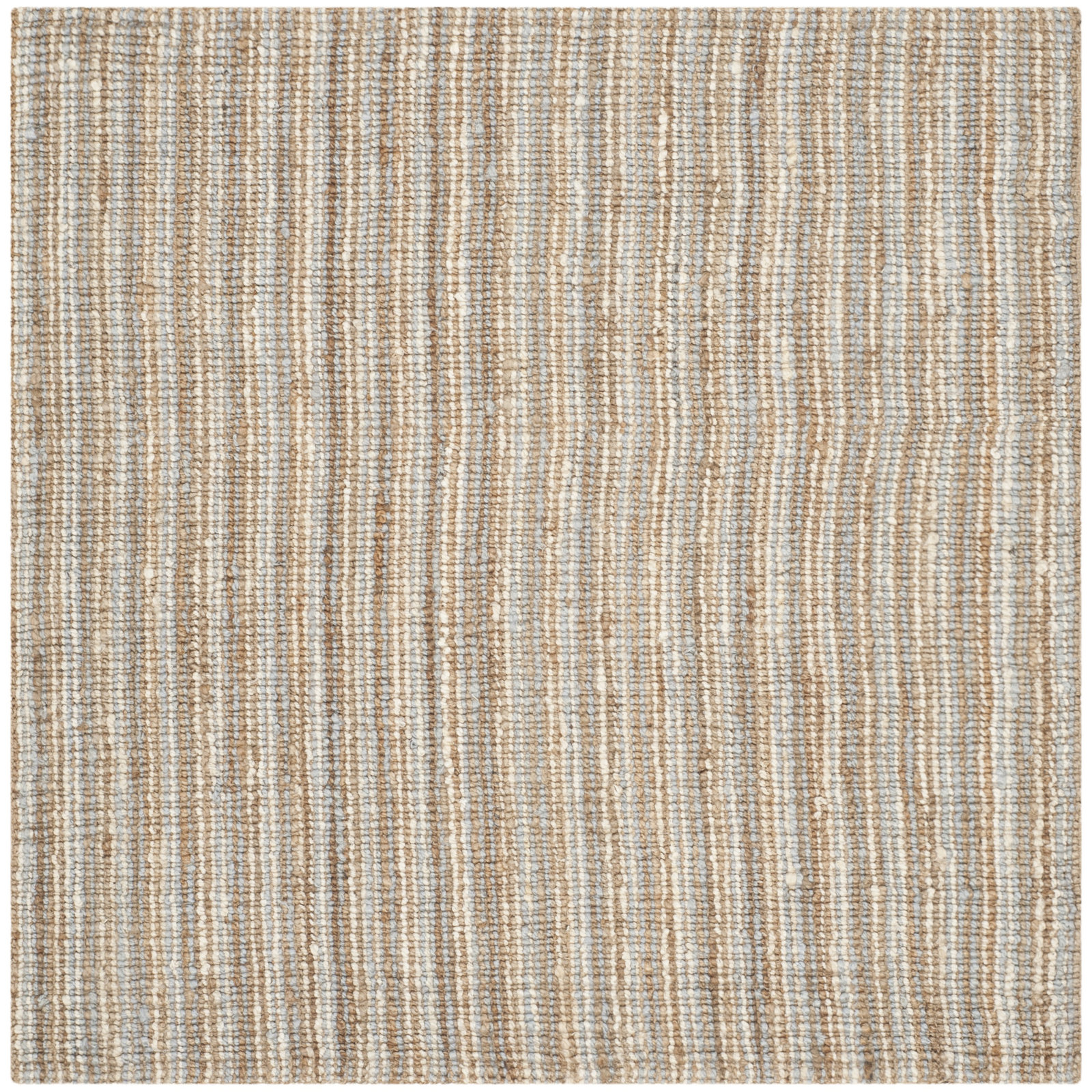 Alda Gray Natural Hand-Woven Striped Jute Rug, Rectangle 2' x 3'