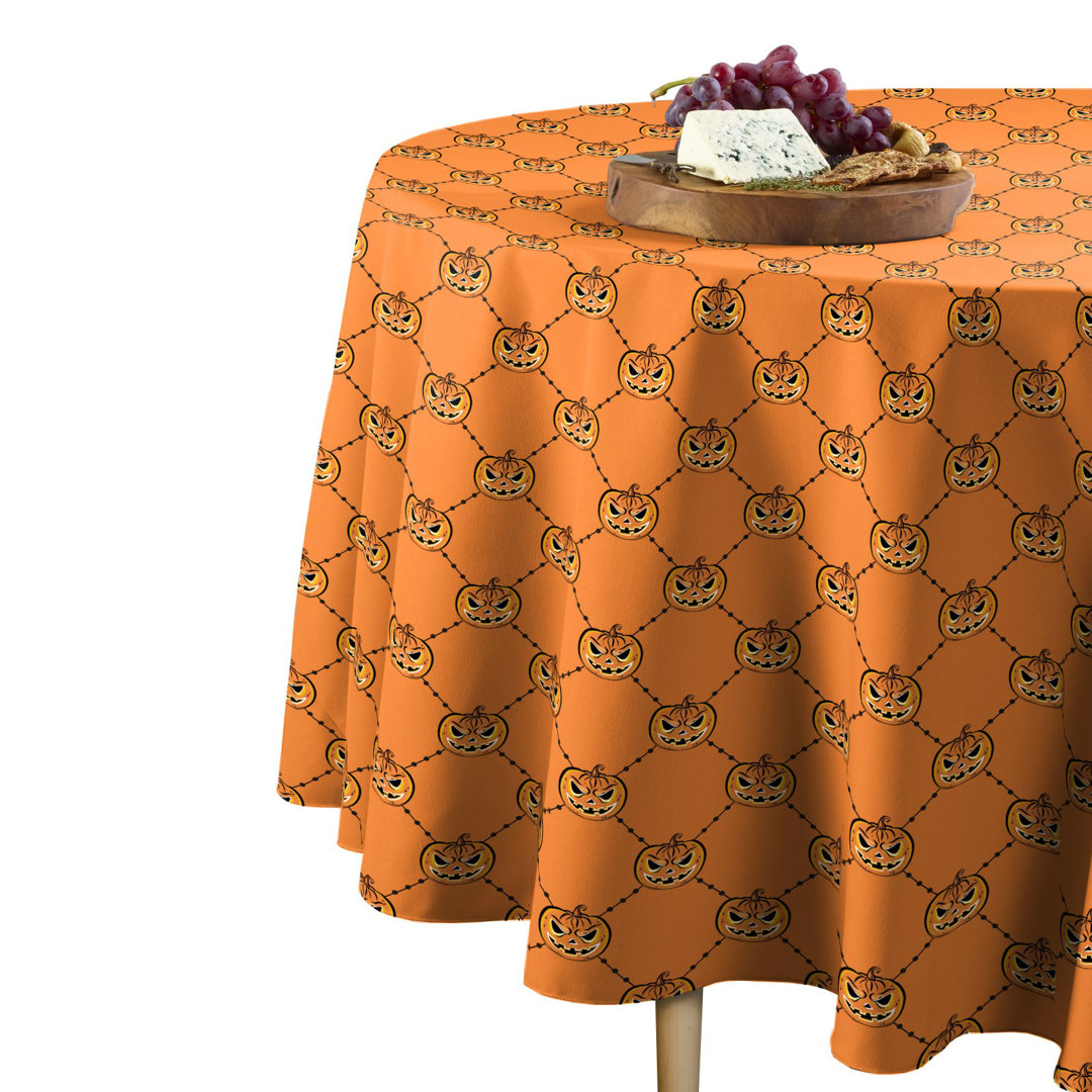 Ashvin Scary Jack O Lanterns Round Tablecloth East Urban Home 