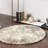 Round  Abstract Machine Made 8' Polypropylene Area Rug in Gray/Ivory/Brown-880028773