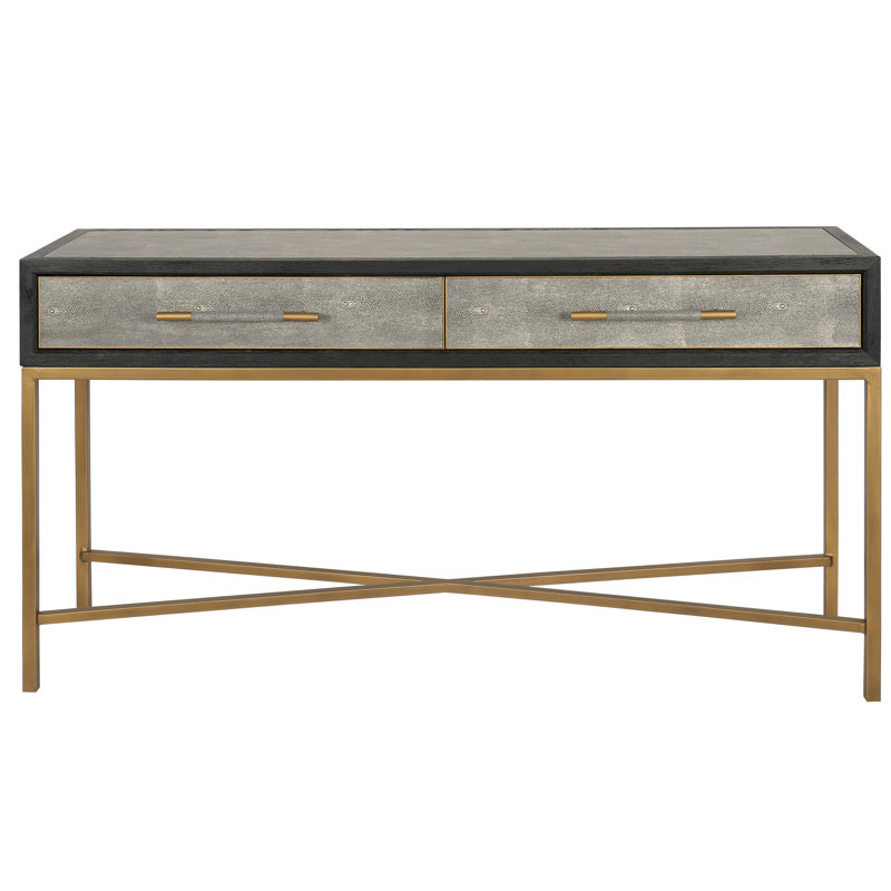 Meera 59" Console Table, Gray, Gold