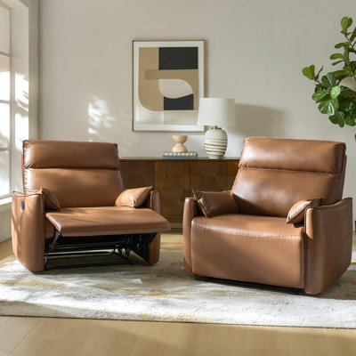 Alanson Faux Leather Oversized Manual Recliner