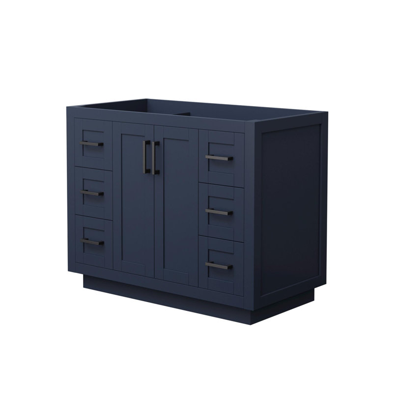 Base de meuble-lavabo simple autoportante 41,25 po Miranda, Bleu foncé / noir mat