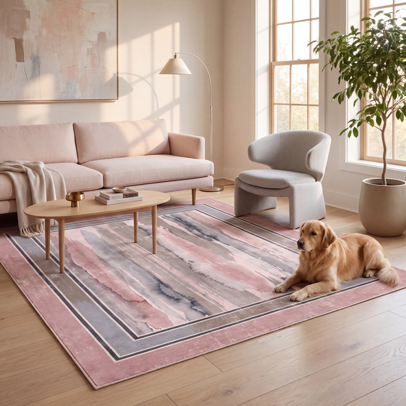 Tapis Pilewort moderne à poils courts, effet aquarelle abstrait gris beige blanc, antidérapant, idéal pour l'intérieur et l'extérieur, adapté aux animaux domestiques, pour salon, chambre, salle à manger, entrée, couloir, bureau. Lavable.