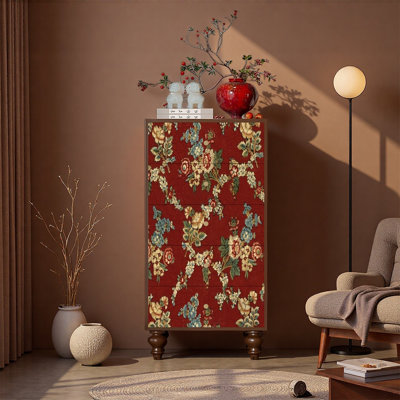 Five Drawer Pine Decorative Cabinet