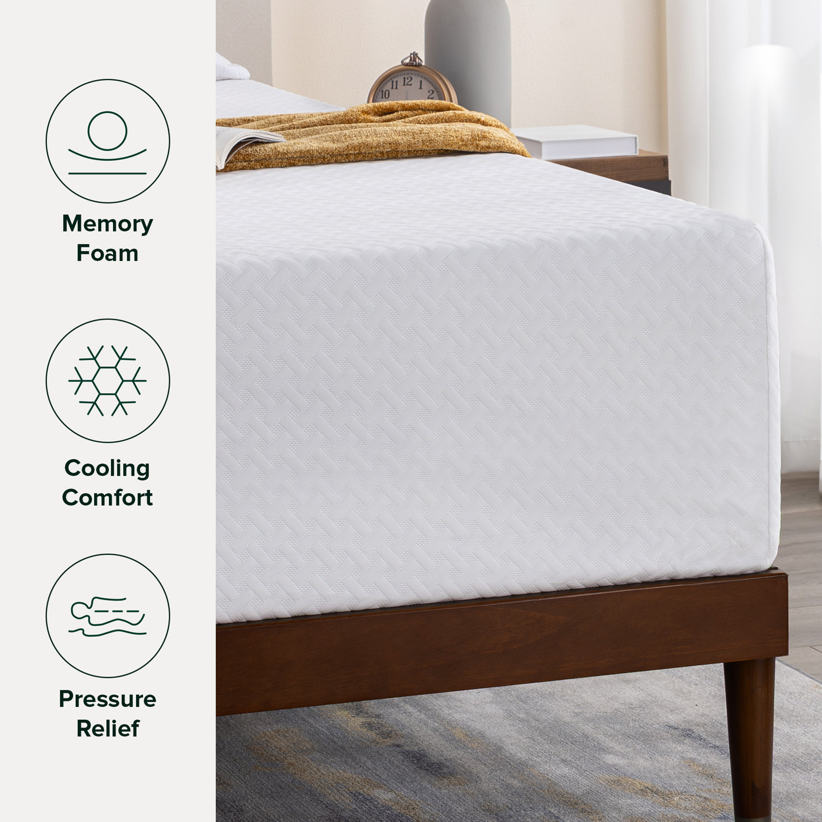 Sleep by Wayfair™ Firm Gel Memory Foam Mattress, Twin, 14"
