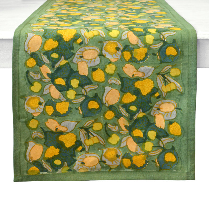 Alvaro Table Runner, 16" W x 72" L, Yellow