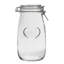 Nicola Spring - Heart Glass Storage Jars with Labels - Clear Seal-61841620