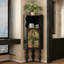 Armoire de coin noire en bois massif