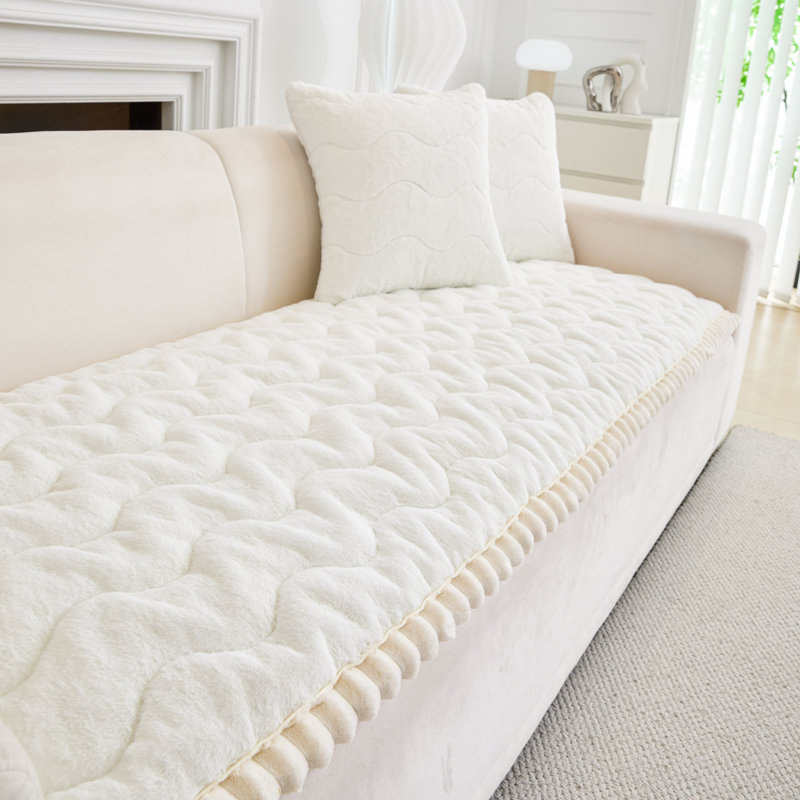 Coussin moelleux en fourrure de vison, coussin de canapé ondulé antidérapant, housse de canapé luxueuse très épaisse