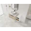 Meuble-lavabo moderne 42 po avec lavabo d'art en céramique, dalle de pierre plate blanche et petites tablettes de rangement, porte à fermeture douce, ensemble KD (Top-BAB321MOWH)