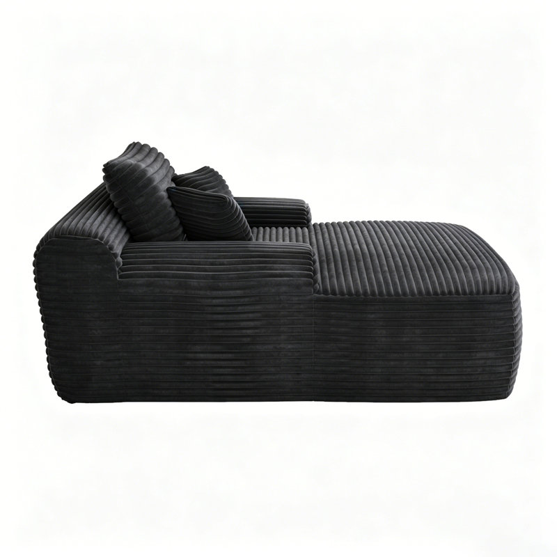 Chaises longues d'intérieur à compression, tissu gris en peluche, salon de maison moderne
