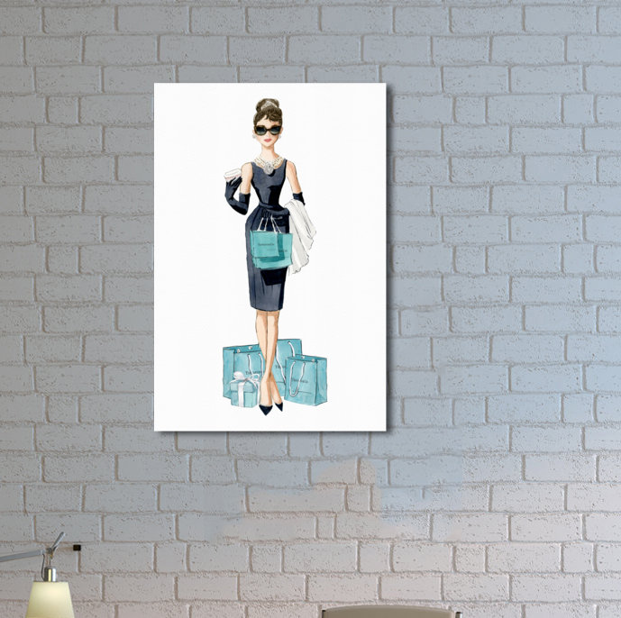 Diamond Breakfast Shopping - Graphic Art on Canvas, 30" H x 20" W, Wrapped Canvas