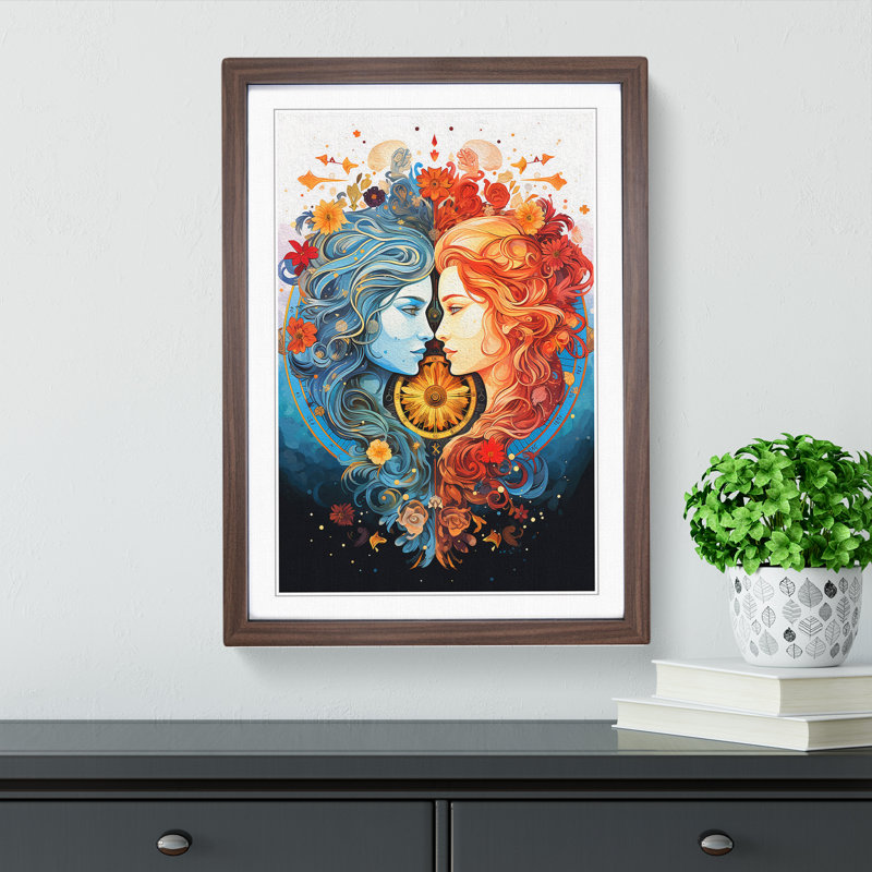Single Picture Frame Print on Wood, 34cm H x 25cm W, Walnut Framed
