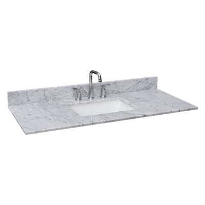  Comptoir de meuble-lavabo en marbre 48 po x 22 po Carrara avec lavabo