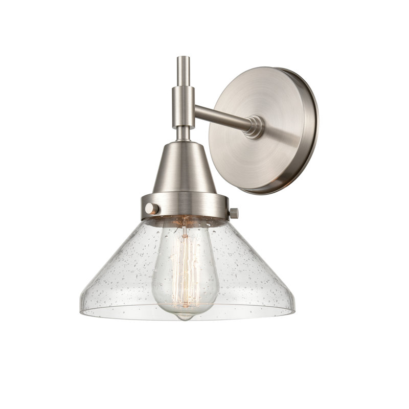 Amede Steel Armed Sconce, Satin Nickel