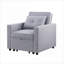 Fauteuil d'appoint convertible en lin de 33 po de large avec pochette latérale, gris doux-688005133