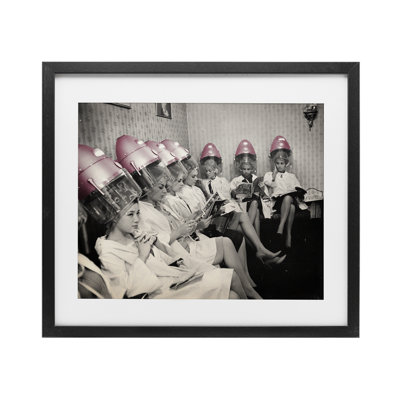 Séchoir à cheveux rétro rose, reproduction encadrée sous verre, design par Sophie 6