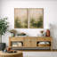 «Soft Green Botanical Landscape with Misty Garden Tones», reproduction d'art sur toile encadrée 2 pièces.-449623403-449623399