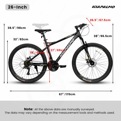 A26251    26-Inch Mountain Bike for Adults and Teenagers, High Carbon Steel Frame, Front and Rear Mechanical Disc Brakes, 21-Speed Gear System, 26x2.125 Tires