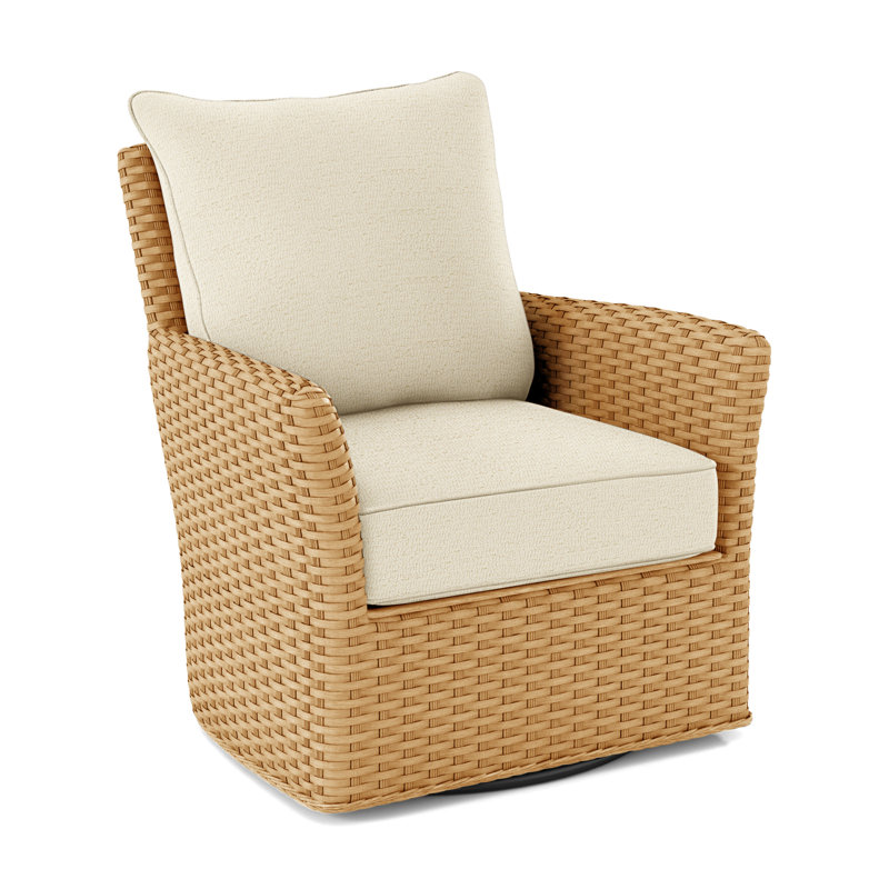 Fauteuil pivotant en polyester de 28 po de largeur Lanai, Miel, Ivoire Crypton Performance; 0886-91