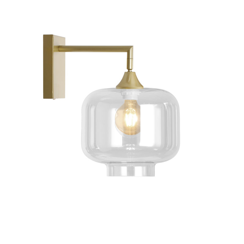 Bocana Armed Sconce, Gold, Clear
