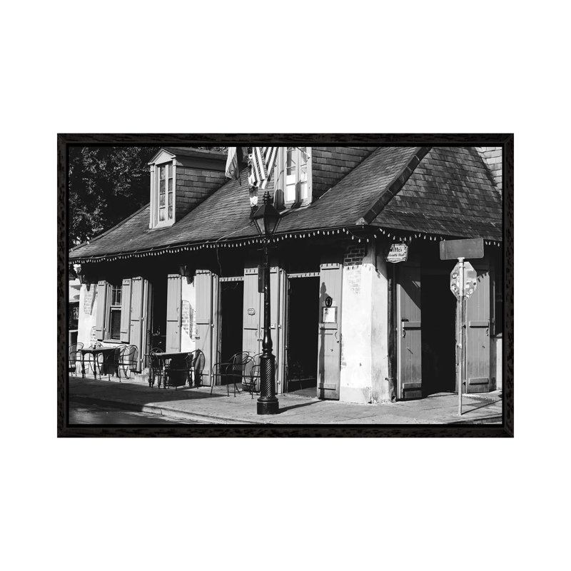 Lafitte's Bar New Orleans 1 Piece Wall Art on Canvas, 45.72cm H x 66.04cm W x 3.81cm D, Black Framed
