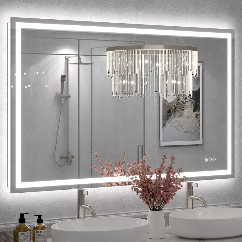 Miroir de salle de bain Molly Framelss, 50 po x 32 po, Transparent