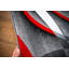 Tapis gris / ivoire / rouge à motif abstrait Cherine-23072331