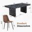 Ensemble luxueux de table de salle à manger en marbre noir et de chaises en tissu brun, idéal pour les intérieurs modernes et multifonctionnels.-1552431296