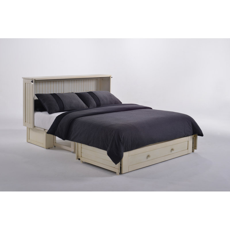 Ruaraidh Solid Wood Murphy Storage Bed, Buttercream