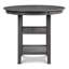 Ensemble de 5 tables à hauteur de comptoir Airianna, 4 chaises à dossier croisé, polyester gris