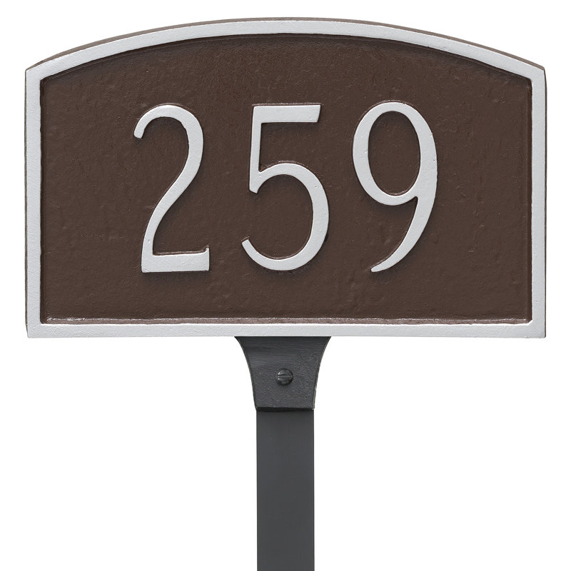 Prestige 1-Line Lawn Address Sign, Chocolate/Silver