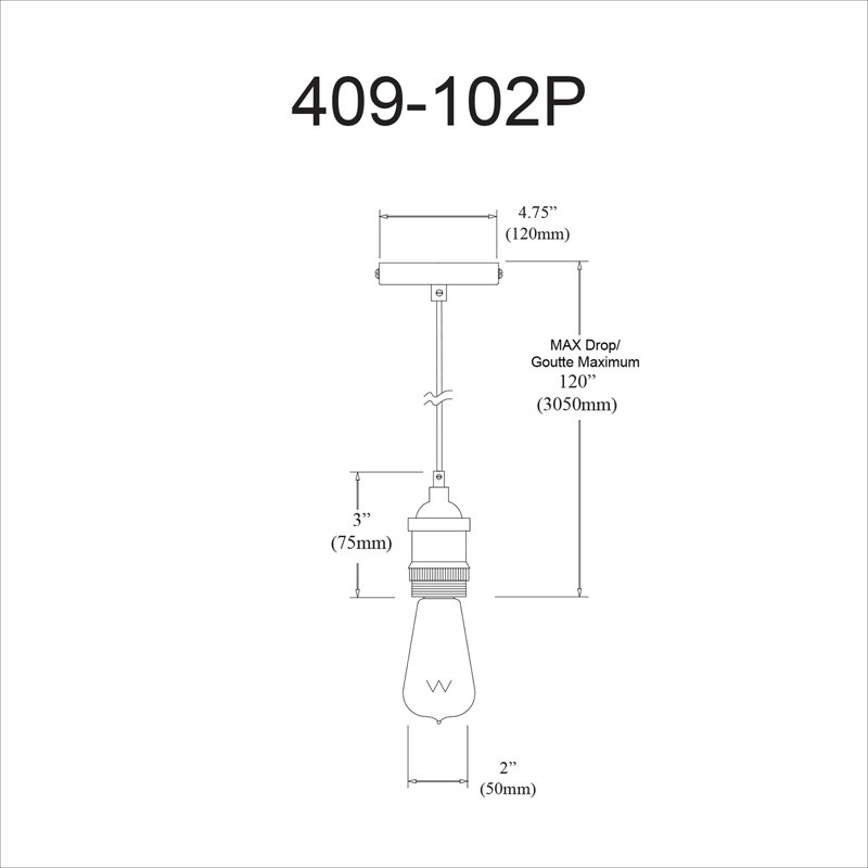 Coyle 1 - Light Single Pendant, Satin Chrome