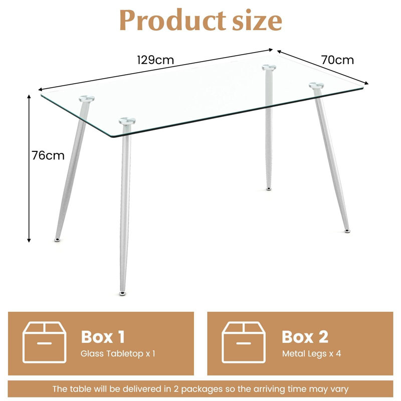 Danas Glass Top Dining Table