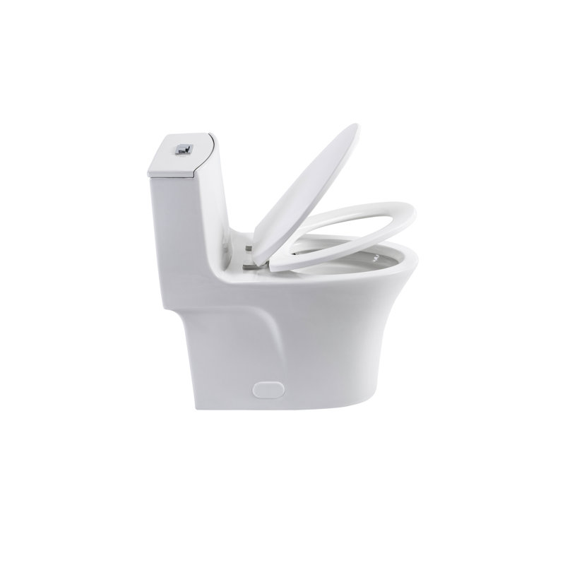Glossy White Toilet. Bathroom Toilet With Water Saving. Comfort Height. Seat. Elongated Bowl, 1/1.60 , 1000 Gram Flushing Score. Compliant Toilet, White.