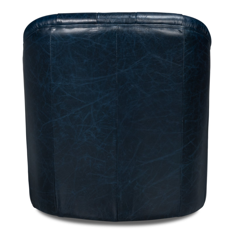 Coolidge Swivel Club Chair, Chateau Blue Genuine Leather