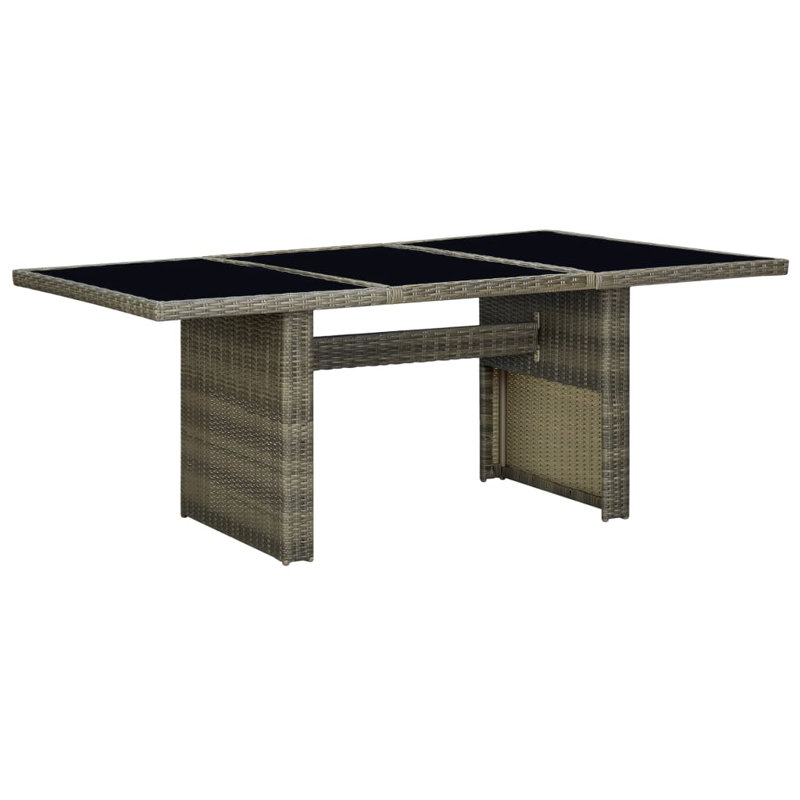 Promfret Rectangular Metal Outdoor Dining Table , 200cm cm W 100cm cm D, Brown/Black