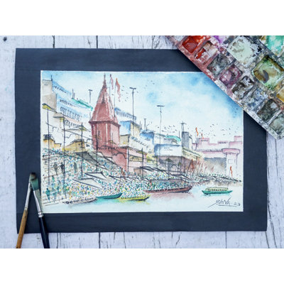 Dashashwamedh Ghat | Aquarelle | Par Shiva Pandey