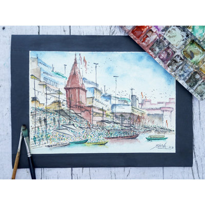 Dashashwamedh Ghat | Watercolor Painting | By Shiva Pandey