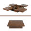 Table basse carrée en placage à plateau coulissant avec rangement en grain de bois 39,4 po-1439283146