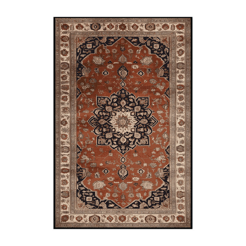 Tapis brun lavable à la machine, Rectangulaire 2 pi x 3 pi