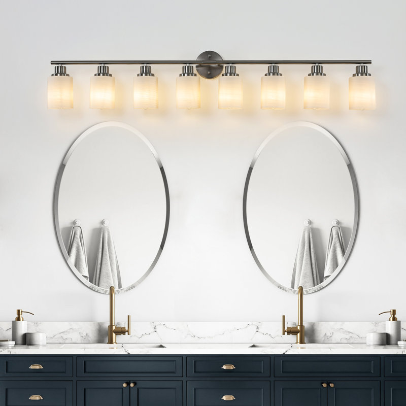 8- Applique murale avec nickel brossé et verre givré, look moderne pour la salle de bain, le couloir, la chambre à coucher, la rouille, la lueur douce, la procédure d'installation par l'utilisateur, la corrosion, l'installation