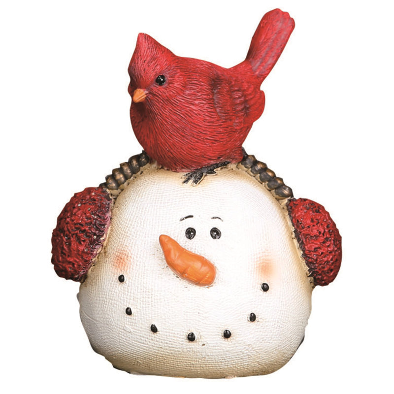  Ensemble de 3 figurines de Noël et de bonhomme de neige et cardinal en polyrésine
